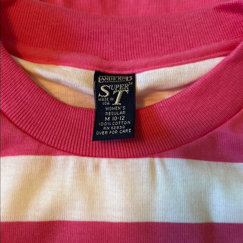 Land’s End Watermelon Striped T-Shirt - Picture 3 of 4